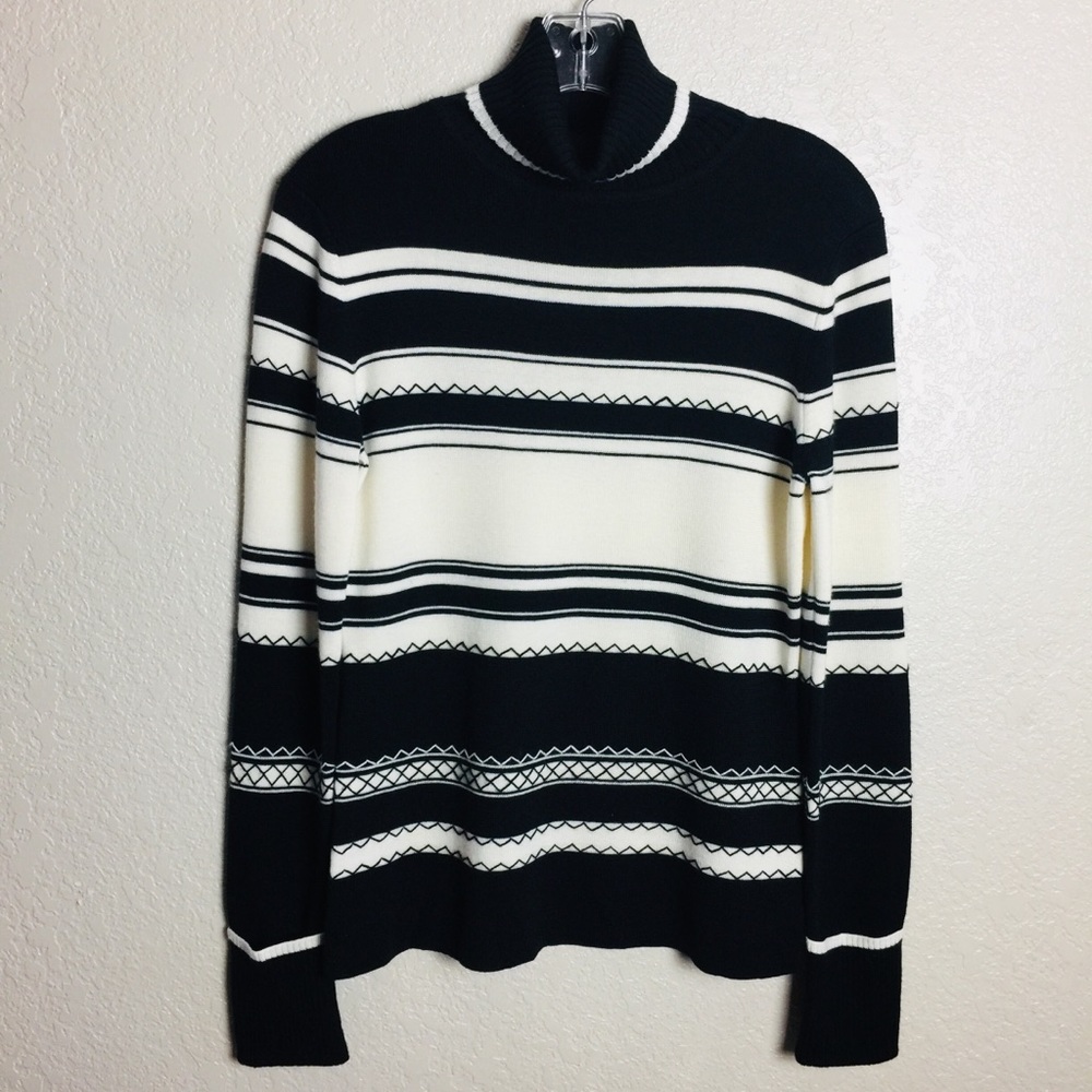 Loft black and white turtleneck sweater